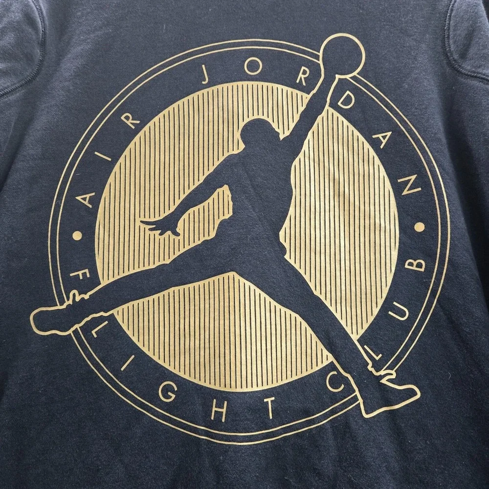 Jordan Men Sweatshirt XL‎ Black Cotton Polyester Logo Jumpman Graphic